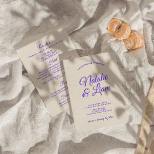 Invitation Moderne Coloré Rétro Funky Tout en un Mariage