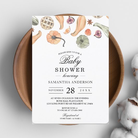 Invitation Moderne Colorée Citrouille Automne 