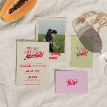 Moderne Colorful Retro Bold Funky Unique Mariage