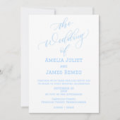 Invitation Moderne Columbia Bleu et blanc Mariage simple (Devant)