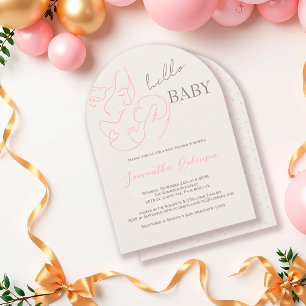 Invitation Moderne Contemporain Bonjour bébé Baby shower fill