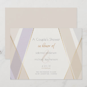Invitation Moderne Contemporain Géométrique Champignons Viole