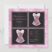 Invitation MODERNE Corset rose personnalisé BACHELORETTE PART (Dos)