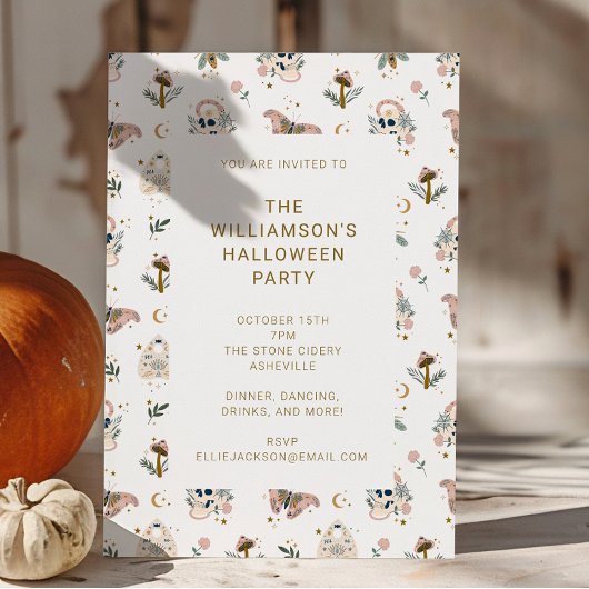Invitation Moderne Cuisine gothique Rose Simple Halloween Par