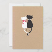 Invitation Moderne Cute Cat Couple Monogramme Mariage Invitat (Dos)