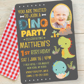 Invitation Moderne Cute Dinosaur Dino fête d'anniversaire pou