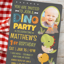 Moderne Cute Dinosaur Dino fête d'anniversaire pou