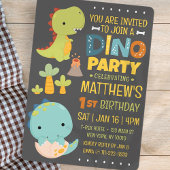 Invitation Moderne Cute Dinosaur Dino fête d'anniversaire pou