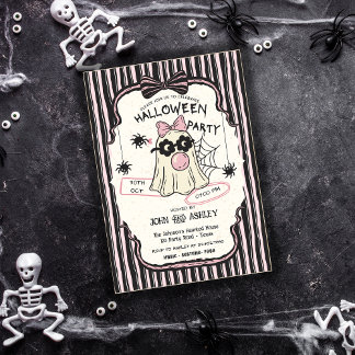 Invitation Moderne Cute Éffrayant Fantôme Halloween Costume P