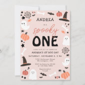 Invitation Moderne Cute Éffrayant Un Halloween Premier Annive (Devant)