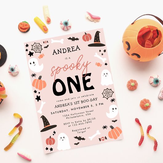 Invitation Moderne Cute Éffrayant Un Halloween Premier Annive