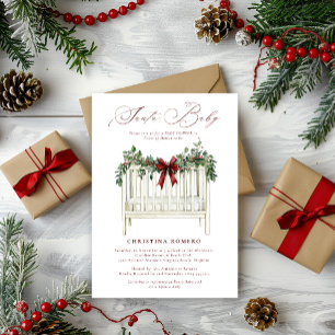 Invitation Moderne Cute Elegant Père Noël Baby Baby shower