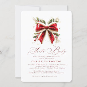 Invitation Moderne Cute Elegant Père Noël Baby Baby shower