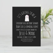 Invitation Moderne Cute Ghost Ghoul Baby shower (Debout devant)
