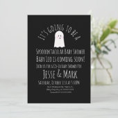 Invitation Moderne Cute Ghost Ghoul Baby shower (Debout devant)