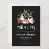 Invitation Moderne Cute Halloween Peek a Boo Baby shower (Devant)