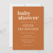 Invitation Moderne Cute Retro Boho Baby shower en terre cuite (Devant)