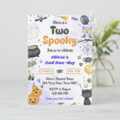 Invitation Moderne Cute Two Éffrayant Halloween 2e anniversai (Debout devant)