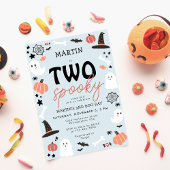 Invitation Moderne Cute Two Éffrayant Halloween Boy 2e annive