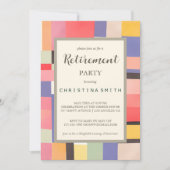Invitation Moderne Cute Vivid Couleurs Blocs de retraite (Devant)
