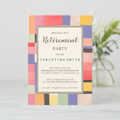 Invitation Moderne Cute Vivid Couleurs Blocs de retraite (Debout devant)