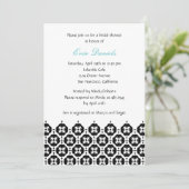 Invitation moderne Damask Bridal Shower (Debout devant)