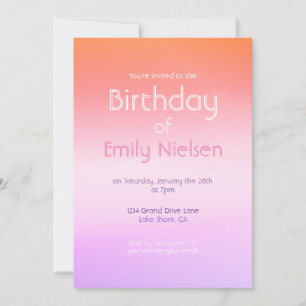 Invitation moderne d'anniversaire avec ombre de co