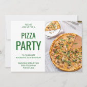Invitation moderne d'anniversaire pizza (Devant)