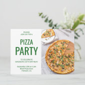 Invitation moderne d'anniversaire pizza (Debout devant)