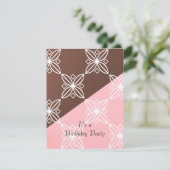 Invitation moderne d'anniversaire rose et chocolat (Debout devant)