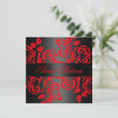 Invitation moderne de 16 ans d'anniversaire rose r (Debout devant)