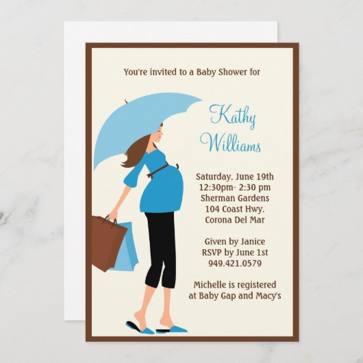 Invitation moderne de baby shower (Devant / Derrière)