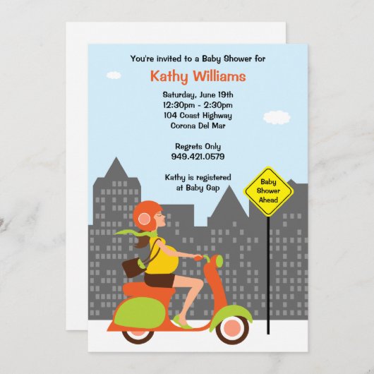 Invitation moderne de baby shower (Devant / Derrière)