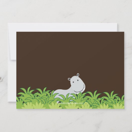 Invitation moderne de baby shower d'animaux de (Dos)