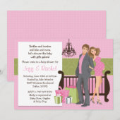 Invitation moderne de baby shower de couples pour (Devant / Derrière)