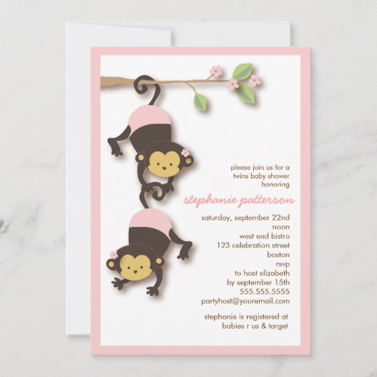 Invitation moderne de baby shower de filles de (Devant)