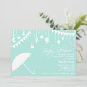 Invitation moderne de baby shower de menthe de (Debout devant)