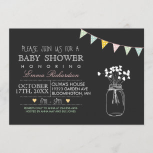 Invitation moderne de baby shower de rose de