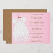 Invitation moderne de baptême de baptême de filles (Devant / Derrière)