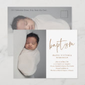 Invitation moderne de baptême et de christening re (Devant / Derrière)