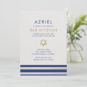 Invitation moderne de Bar Mitzvah avec Tallit (Debout devant)