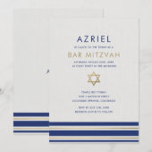 Invitation moderne de Bar Mitzvah avec Tallit (Devant / Derrière)