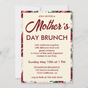 Invitation moderne de brunch de la fête des Mères 