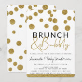 Invitation Moderne de Brunch et de Bulles (Devant / Derrière)