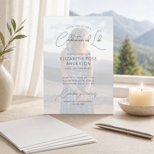 Invitation moderne de célébration de la vie avec p