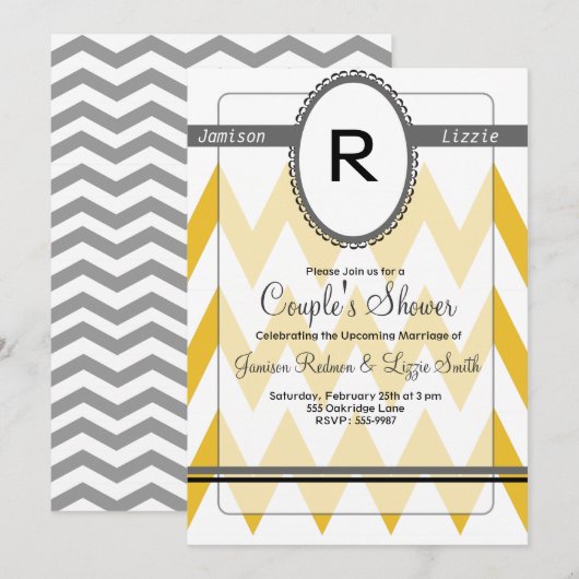 Invitation moderne de Chevron avec le chevr (Devant / Derrière)