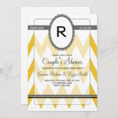 Invitation moderne de Chevron avec le monogramme (Devant / Derrière)