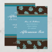 Invitation moderne de chintz de thé d'après-midi (Devant / Derrière)