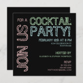 Invitation moderne de cocktail de lumières (Devant / Derrière)