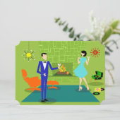 Invitation moderne de couples de la moitié du (Debout devant)